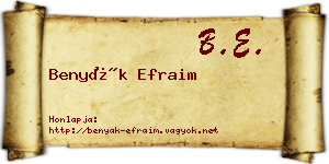 Benyák Efraim névjegykártya